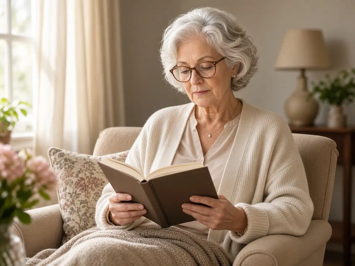 Persona adulta leyendo con lentes progresivos